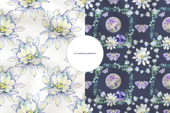 Moon Flowers. Watercolor Clipart Collection Product Image 4