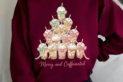 Merry & Caffeinated Png, Christmas Png Christmas Sublimation Product Image 2