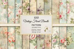 100 Vintage Floral Seamless Pattern Bundle, Shabby Papers Product Image 3