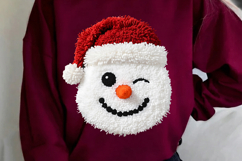 Punch Needle Snowman Png, Latch Hook Yarn Christmas Png Product Image 2