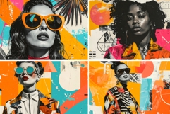 Mixed media fashion collage Creative posters Retro 80s Product Image 1