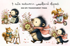 Cute Autumn Woodland Clipart PNG Product Image 1