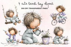Cute Beach Boy Clipart PNG Product Image 1