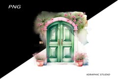 Watercolor Medirerranean Door Clipart Product Image 1
