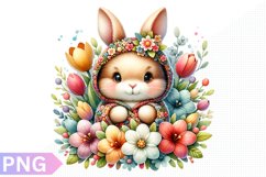 Spring Bunny Clipart - Bunny sublimation PNG Design Product Image 1