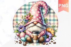 Easter Coffee Gnome Sublimation - Gnome Clipart Design Product Image 1
