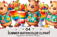 Whimsical Summer Watercolor Clipart Watercolor png Product Image 2