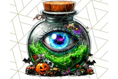 Spooky Halloween Eye PNG, Cute Eyeballs Halloween Clipart Product Image 4