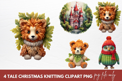 Tale Christmas Knitting Sublimation Clipart PNG Product Image 1