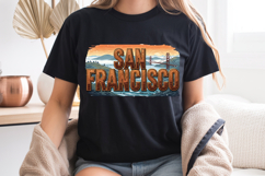 San Francisco PNG, Vintage Golden Gate Bridge Sublimation Product Image 8