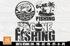 Gone Fishing Svg | Laser Cut Door Hanger | Glowforge File Product Image 1