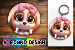 Radiant Round Car Coaster Magic, 3D Dog Product Image 1