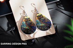 Stained Glass Owl Earring Design Product Image 1