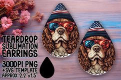 Design Dog with Teardrop Earrings American Flag Sublimation Product Image 1