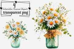 Watercolor Daisies Clipart Watercolor PNG Product Image 1