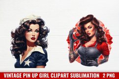 Vintage Pin Up Girl Clipart Sublimation Product Image 1