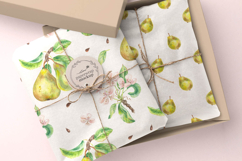 Pear Watercolor Seamless Patterns, Flower Fruit Illustration Product Image 2