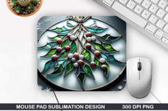 Flowers Mouse Pad Sublimation, Christmas Mouse Pad PNG Product Image 1
