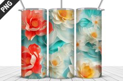 Flowers Tumbler Wrap | Sublimation Design | Tumbler PNG Product Image 1