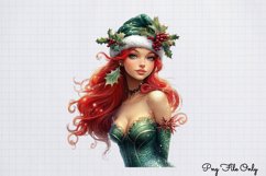 Christmas Mermaid Clipart Bundle PNG Product Image 9