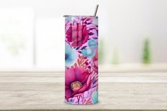 Floral 20 oz Skinny Tumbler Wrap, Sublimation PNG Watercolor Product Image 2