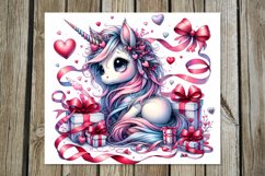 Valentine animals | unicorn Skinny tumbler sublimation Product Image 4