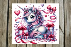 Valentine animals | unicorn Skinny tumbler sublimation Product Image 4