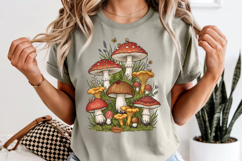 Mushroom Forest PNG, Botanical Dark Whimsical Sublimation Product Image 8