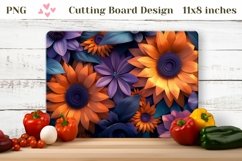 Flowers Cutting Board Template, 3D Sunflowers Cutting Board Product Image 1