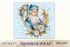 Christmas Sublimation Tumbler Design, Watercolor Santa Claus Product Image 2