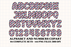 4th July Alphabet png clipart, independence letters doodle Product Image 2