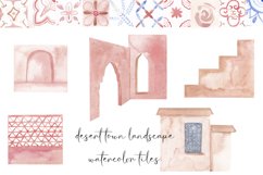 Watercolor desert landscape, Morocco landmark, old town Product Image 3