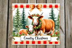 Country Christmas | 4 cow Sublimation Tumbler designs Product Image 4