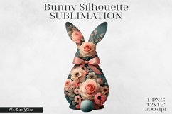 Floral Easter Silhouettes, Spring Clipart PNG BUNDLE. Product Image 14