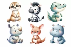 Cute Woodland Animals Watercolor Clipart Product Image 8