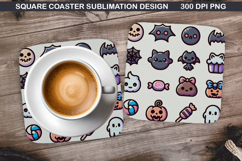 Halloween Coaster Sublimation, Halloween Coaster PNG Design Product Image 1