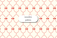 Red Bow Seamless Pattern Elegant Lattice Holiday Digital Pap Product Image 1