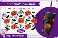 Halloween Pumpkins 16 oz Tumbler strata full wrap svg Product Image 1