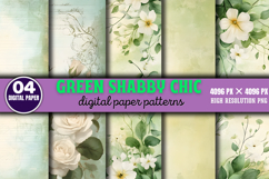 Green Shabby Chic Junk Journal PNG Product Image 1