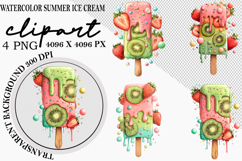 Whimsical Summer Ice Cream Clipart Png Product Image 1