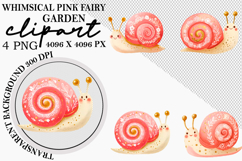 Whimsical Pink Fairy Garden Clipart Png Product Image 1
