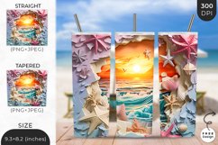 3D Tropical Breach Tumbler Wrap | 3D Sublimation Wrap Design Product Image 1