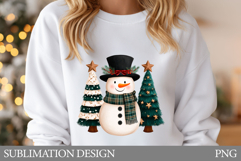 Cute Snowman Sublimation. Snowman T-Shirt Sublimation Product Image 1