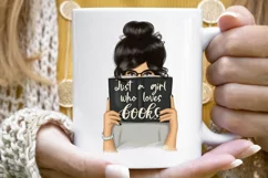 Just A Girl Who Loves Books | Book Lover Sublimation Design Product Image 6