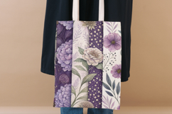 Purple Watercolor Floral Digital Paper, Seamless Shabby Chic Product Image 8