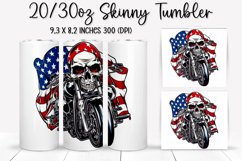 Man Skull Ride An American Flag - Sublimation Tumbler Design Product Image 1
