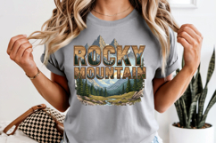 Rocky Mountain PNG, Vintage National Park Elk Sublimation Product Image 8