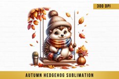 Autumn hedgehog Sublimation, Autumn hedgehog Clipart Product Image 1