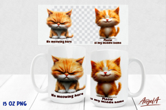 Coffee cat Mug sublimation, before after mug quote Meow Product Image 1