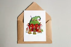 Christmas Elves at the House, New Year's Dwarf House PNG Product Image 5